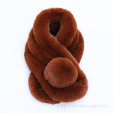 Women Winter Thicken Plush Faux Rabbit Fur Scarf Solid Color Collar Shawl Neck Warmer Shrugs Knitted Neckerchief Long Wraps